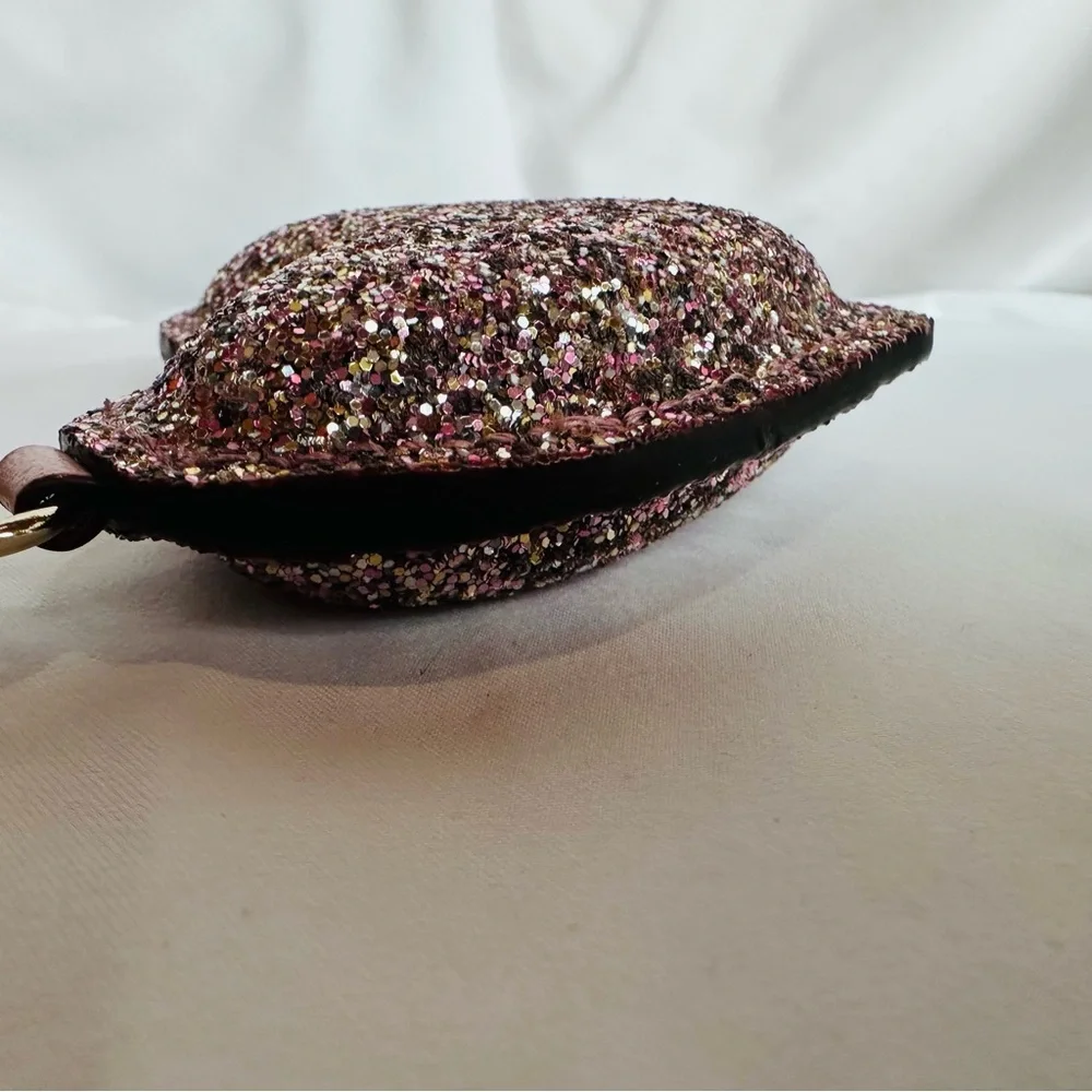 Kate Spade - glitter 3D Puffy heart key fob, Rosegold